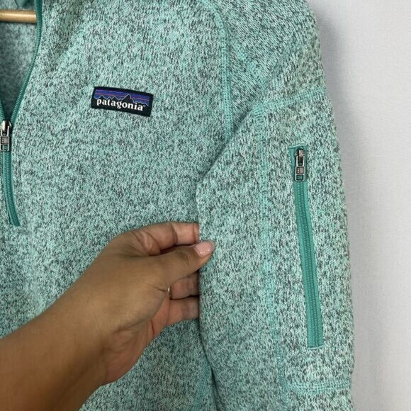 Patagonia Better sweater 1/4 zip Heather Blue-Green /Gray Sz S - Picture 6 of 11